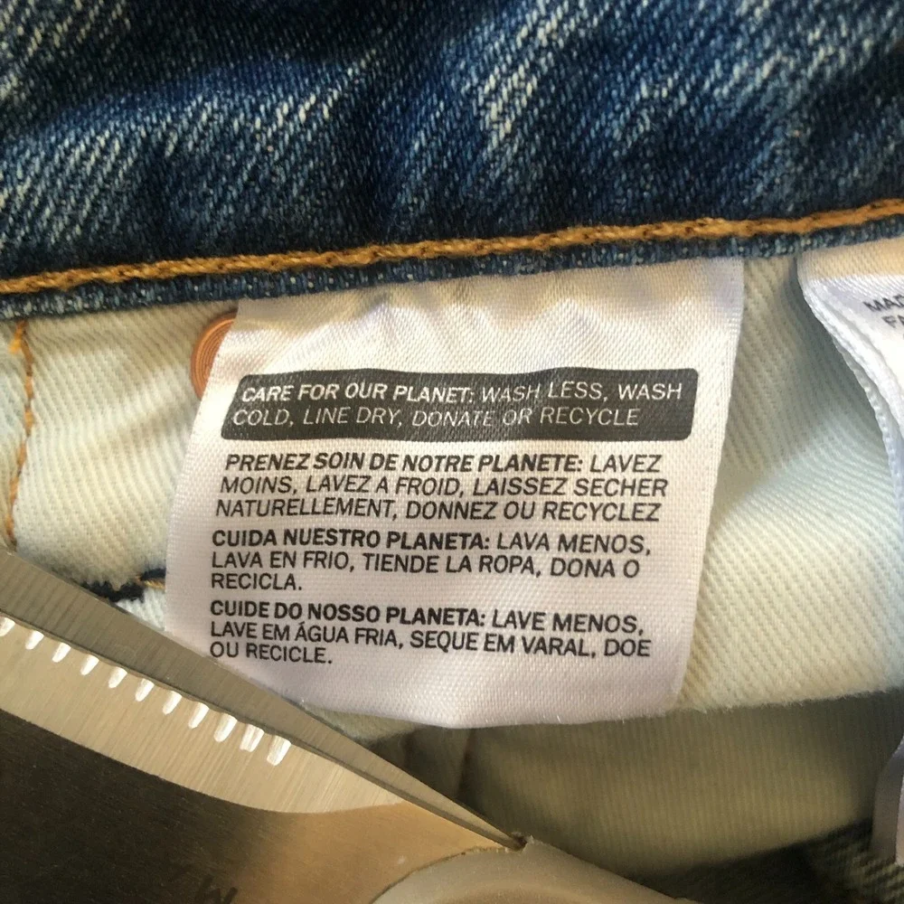 Levi's Premium Blue Jeans Men's 34x34 Dark Wash Denim Side Striped Lot 512 - Picture 9 of 13